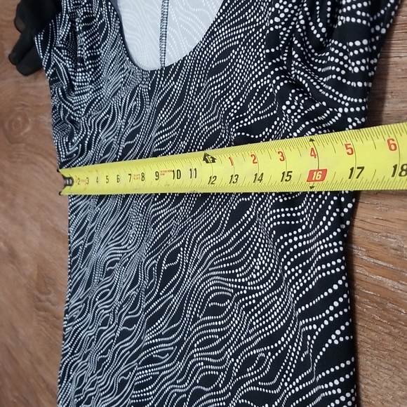 (S) Sears Classic Sheer Statement Sleeves Dots Patterned Evening Patterned - Picture 8 of 9